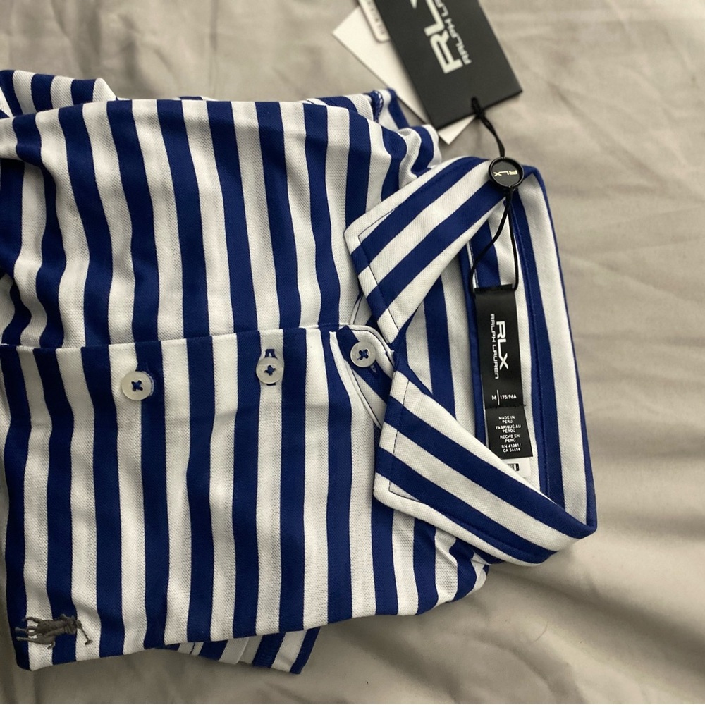 RLX Ralph Lauren Navy and White Striped Shirt